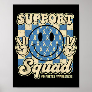 In November We Wear Blue Diabetes Awareness Suprt  Poster