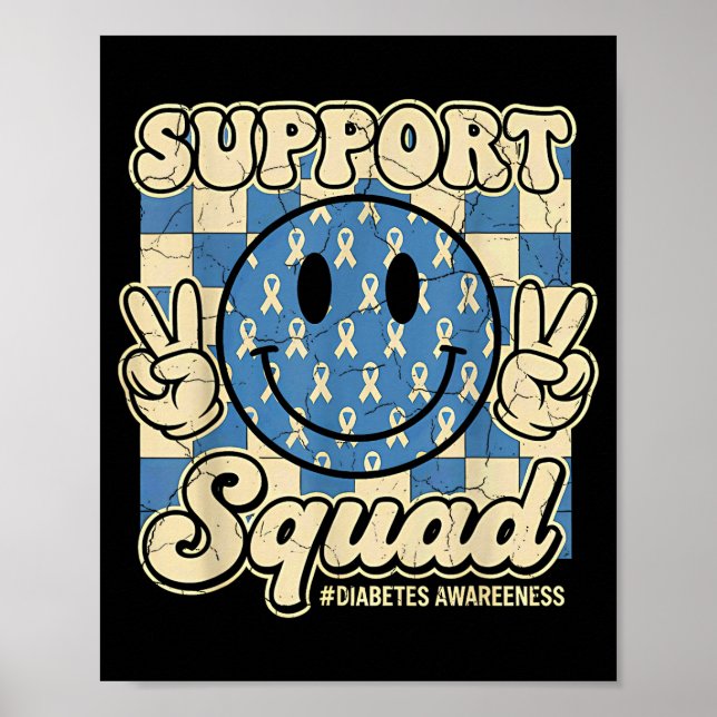 In November We Wear Blue Diabetes Awareness Suprt  Poster (Front)