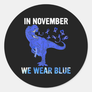 In November We Wear Blue Diabetes Awareness Toddle Classic Round Sticker