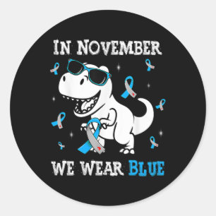 In November We Wear Blue Diabetes Awareness Toddle Classic Round Sticker