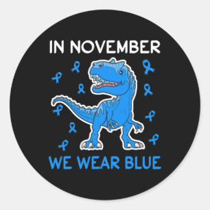 In November We Wear Blue Diabetes Awareness Toddle Classic Round Sticker