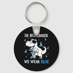 In November We Wear Blue Diabetes Awareness Toddle Key Ring