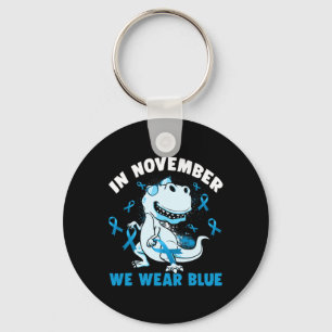 In November We Wear Blue Diabetes Awareness Trex D Key Ring