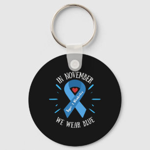 In November We Wear Blue Diabetes Warrior Awarenes Key Ring