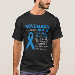 In November We Wear Blue Diabetic T1d T2d Diabetes T-Shirt