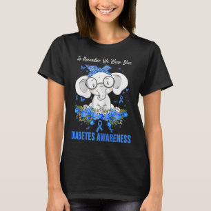 In November We Wear Blue Elephant Diabetes Awarene T-Shirt