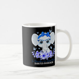 In November We Wear Blue Elephant T1d Diabetes Awa Coffee Mug