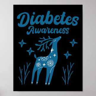 In November we wear blue for diabetes awareness Mo Poster