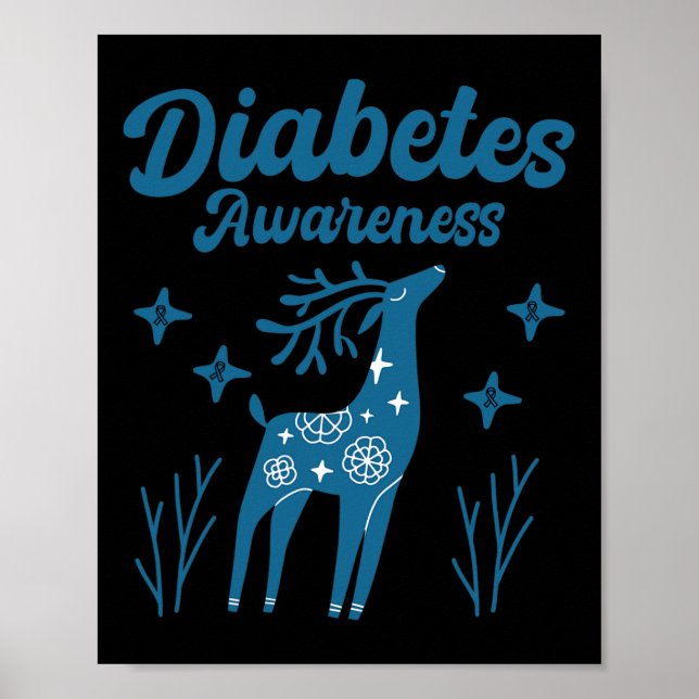 In November we wear blue for diabetes awareness Mo Poster (Front)