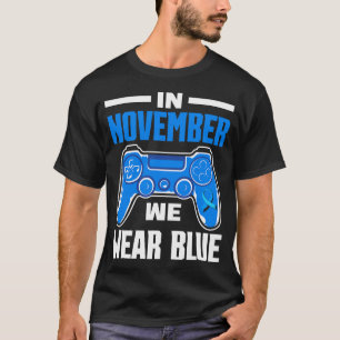 In November We Wear Blue Gaming Diabetes Awareness T-Shirt