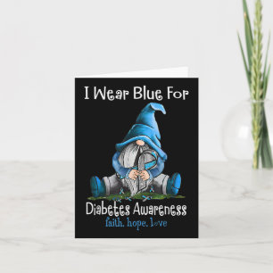 In November We Wear Blue Gnome Diabetes Awareness  Card