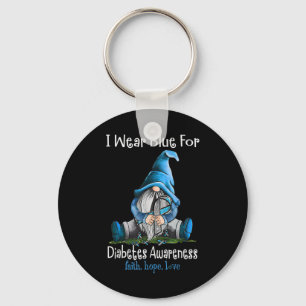 In November We Wear Blue Gnome Diabetes Awareness Key Ring
