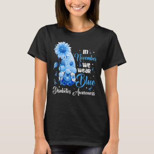 In November We Wear Blue Gnome Diabetes Awareness T-Shirt