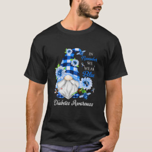 In November We Wear Blue Gnomes Diabetes Awareness T-Shirt