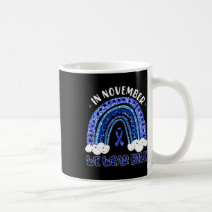 In November We Wear Blue Leopard Rainbow Diabetes  Coffee Mug