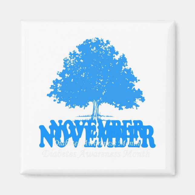 In November We Wear Blue Pumpkin Diabetes Awarenes Magnet (Front)