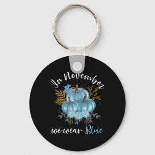 In November We Wear Blue Pumpkins Fall Diabetes Aw Key Ring