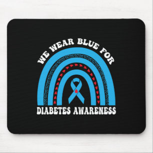In November We Wear Blue Rainbow Diabetes Awarenes Mouse Pad