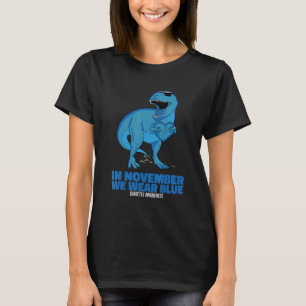 In November We Wear Blue Rex Dinosaurs Diabetes Aw T-Shirt