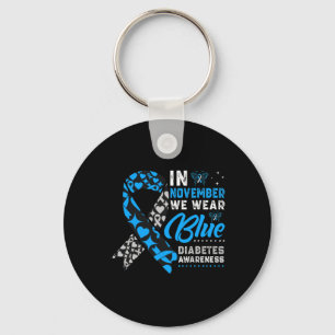 In November We Wear Blue Ribbon T1D T2D Diabetes A Key Ring
