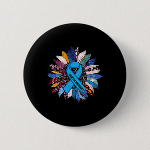 In November We Wear Blue Sunflower Diabetes Awaren 6 Cm Round Badge