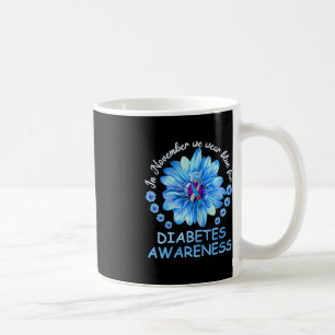 In November We Wear Blue Sunflower Diabetes Awaren Coffee Mug