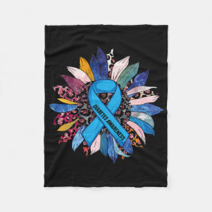 In November We Wear Blue Sunflower Diabetes Awaren Fleece Blanket