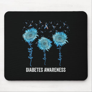 In November We Wear Blue Sunflower Diabetes Awaren Mouse Pad