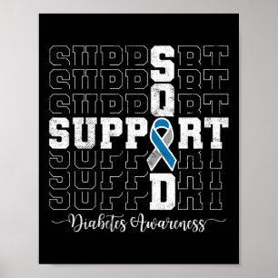 In November We Wear Blue Support Squad Diabetes Aw Poster