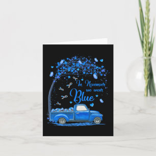 In November We Wear Blue Truck Butterfly Diabetes  Card