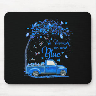 In November We Wear Blue Truck Butterfly Diabetes Mouse Pad