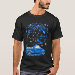 In November We Wear Blue Truck Butterfly Diabetes T-Shirt