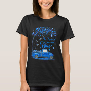 In November We Wear Blue Truck Butterfly Diabetes  T-Shirt