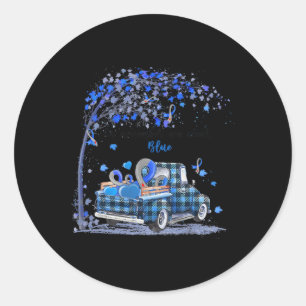 In november we wear blue truck diabetes awareness  classic round sticker