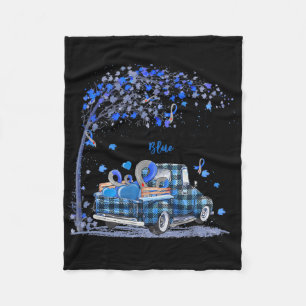 In November We Wear Blue Truck Diabetes Awareness Fleece Blanket