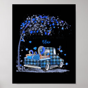 In november we wear blue truck diabetes awareness poster