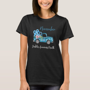 In November We Wear Blue Truck T1d Diabetes Awaren T-Shirt