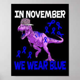 In November We Wear Blue Type 1 Diabetes Awareness Poster