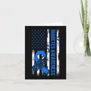 In November We Wear Blue Usa Flag Diabetes Awarene Card