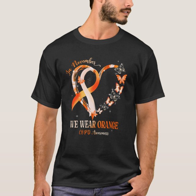 In November We Wear Orange Butterfly COPD Awarenes T-Shirt (Front)