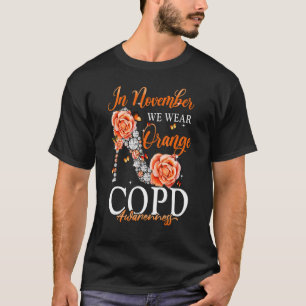 In November We Wear Orange Butterfly Copd Awarenes T-Shirt