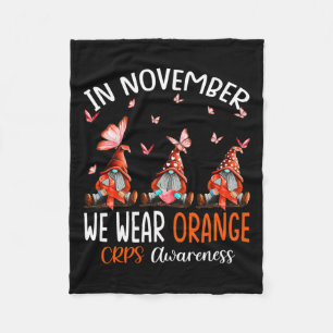 In November We Wear Orange Crps Awareness Gnomes  Fleece Blanket