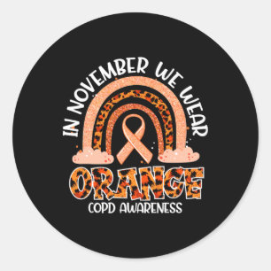 In November We Wear Orange Rainbow Crps Awareness Classic Round Sticker