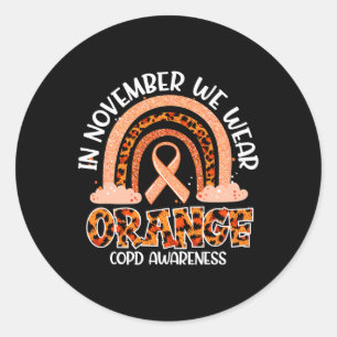 In November We Wear Orange Rainbow Crps Awareness Classic Round Sticker