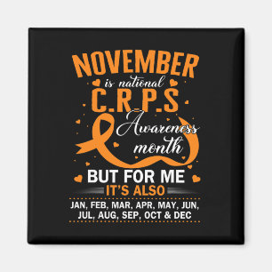 In November We Wear Orange Ribbon CRPS Awareness M Magnet