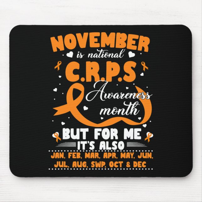 In November We Wear Orange Ribbon CRPS Awareness M Mouse Pad (Front)