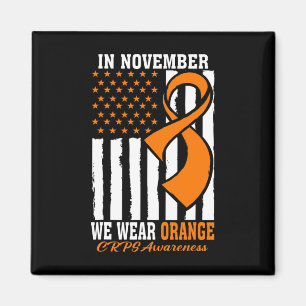 In November We Wear Orange Ribbon Crps Awareness U Magnet