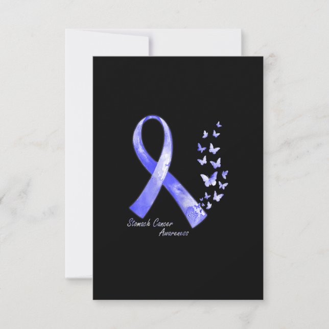 In November We Wear Periwinkle Ribbon Stomach Canc Thank You Card (Front)