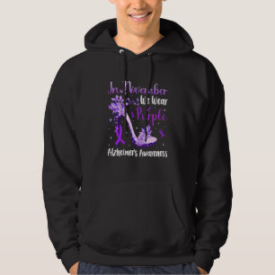 In November We Wear Purple Alzheimer's Awareness F Hoodie