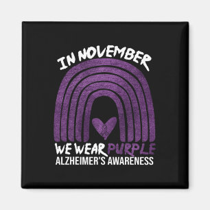 in november we wear purple alzheimer's awareness r magnet